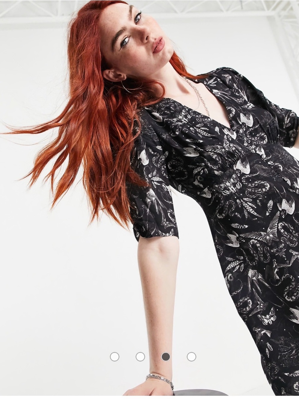 All Saints Kota dress snake bird butterfly print
